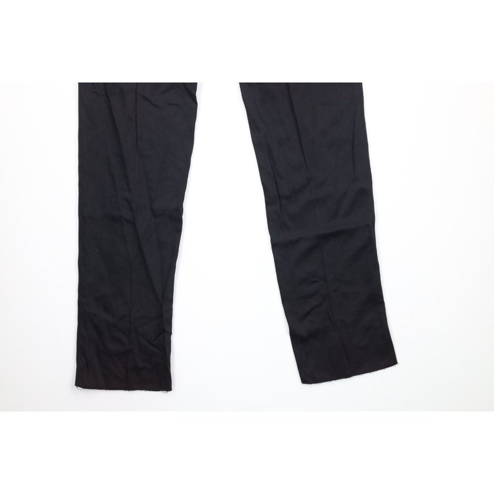 NOS Vintage 50s Streetwear Mens 33x34 Rayon Gabardine Dress Pants Trousers Navy - Picture 12 of 13